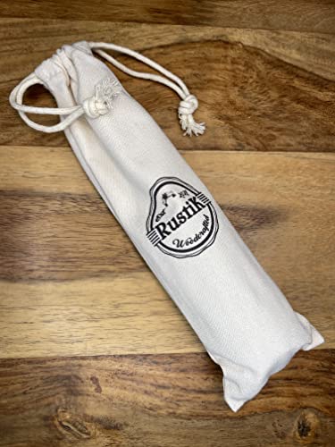 Round Hair Brush and Cotton Travel Bag by RustiK, Stiff Nylon and Boar Bristles, Eco Friendly, Curl Enhancing, Blow Drying, Styling, Adding Volum