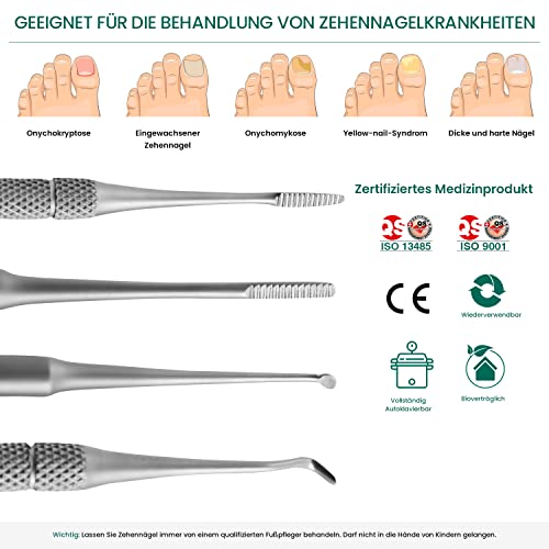 Blacks Files and Probe Podiatry Tools by Blizzard - German Forged - Blacks File Spoon and Swan Neck Probe Chiropodist Kit – Hospital Grade