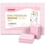 SALVMARY 50 Pcs Mini Nail Buffer 100/180 Grit Double Side Sponge Sanding Nail File Buffer Blocks Professional Nail Care Tools(Pink)