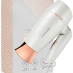 Travel Hairdryer 1800 Watts - Folding Portable Travel Hair Dryer for Women - Rose Gold Small Compact Blow Dryer Lightweight with Adjustable Speed