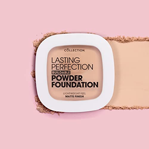 Collection Cosmetics, Lasting Perfection Buildable Powder Foundation, Medium Coverage, Lightweight Feel, Matte Finish, Beige, 7.5g