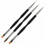 Nail Art Brushes Set 3Piece Professional Gel Nail Brushes Builder with Double Ended Design Paint Pen Drawing Fine Liner Nail Art Varnish Tool for