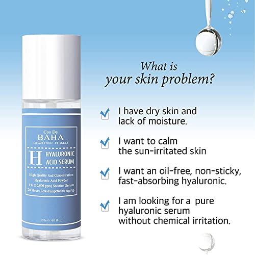 Pure Hyaluronic Acid Serum (120ml 4.0fl oz.) Facial Moisturizer for Cos De Baha