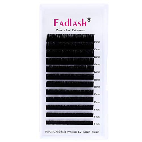 Eyelash Extensions 0.05mm D Curl Mix 8-14mm FADLASH Classic Lash Extensions 1:1 Individual Classic Eyelashes Black Matte Single Lashes Extension