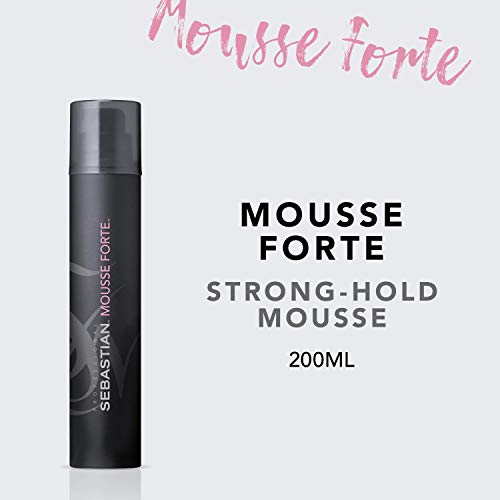 Sebastian Professional Mousse Forte Styling Mousse, Anti Frizz, Strong Hold, Volume Boost for Curly and Wavy Hair, Professional Hair Care, 200ml