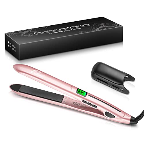 Culwad Hair Straighteners, 2 in 1 Ceramic Flat Iron and Curling Iron with LCD Display, Straightners & Curls with Adjustable Temperature (140-230