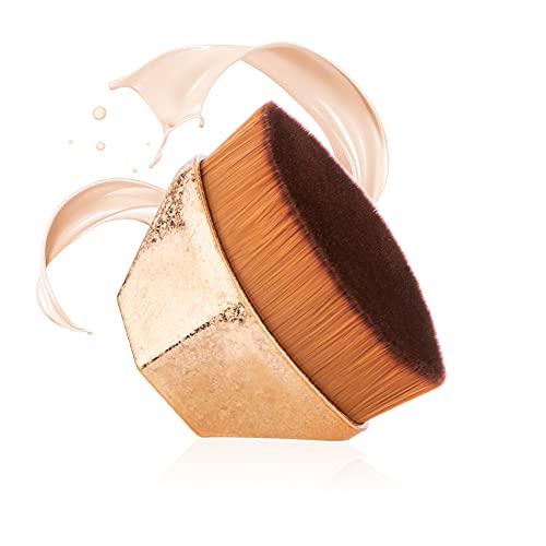 Foundation Makeup Brush Flat Top Kabuki Petal-shaped Face Blush Liquid Powder Foundation Brush for Blending Liquid, Cream or Flawless Powder Cosm