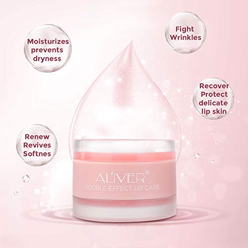 Lip Sleep Mask with Collagen Peptide, Peach Lip Scrub Overnight Moisturizer for Lip Skin Care and Lip Treatment Repairs Dry&Chapped&Peeling&Crack