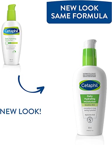 Cetaphil Daily Hydrating Face Moisturiser, 88ml, For Sensitive Skin, With Hyaluronic Acid