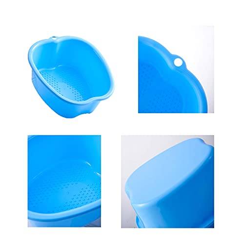 Large Foot Bath spa Bowl, Thick Sturdy Plastic Foot Basin for Pedicure, Detox and Massage, Perfect to Soak Your Feet Toe Nails and Ankles (Blue)