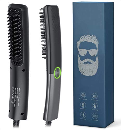 Lidasen Beard Straightener Combs for Men, Multifunctional Ionic Hair Beard Straightener Brush Heated Beard Brush for Men Electric Hair Straighten