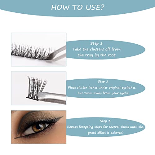 Cluster Lashes SISILILY Individual Lashes 72 Lash Clusters C D Curl Individual Cluster eyelashes DIY Lash Extensions Reusable False Eyelashes 3D