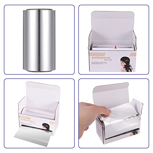 Fuyamp 1 Pack 15 M Foil Silver Hair Foil, Aluminium Hair Foil Silver Hairdressing Foil for Hair Highlighting and Coloring, 10 cm Width Hair Foil