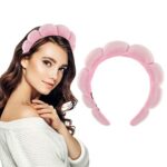 Spa Headband for Women, Makeup Headband Sponge Skincare Headband Soft Terry Cloth Fabric Hairband Hair Accessories for Washing Face, Makeup Remov