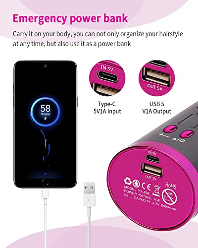 Rantizon Cordless Automatic Hair Curler Cordless Professional Hair Curlers with LCD Display Adjustable Temperature Setting USB Rechargeable Curli