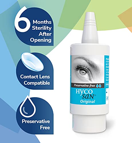 Hycosan Original - Preservative Free Eyedrops - Sodium Hyaluronate 0.1% - Eye Drops for Mild to Moderate Dry Eye Symptoms and Contact Lens Irrita
