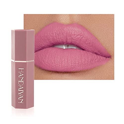 Matte Lipstick Long Lasting, Non Stick Cup Velvet Lipstick Lip Gloss Waterproof Lipstick Professional Lipstick Cosmetics Make Up Gifts Full-Cover