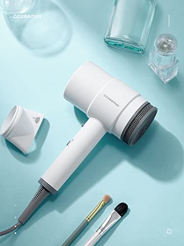Cozeemax Hair Dryer, 1600W Fast Dry Negative Ions Hair Blow Temperature Hairdryer with Diffuser Hairdryer with 2 Speeds, 2 Heating, and Cool Butt