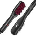 Hair Straightener Brush, MiroPure Enhanced Ionic Hair Straightening Brush, 30s Fast MCH Heating, 12 Temperature Settings, Temperature Lock & Auto