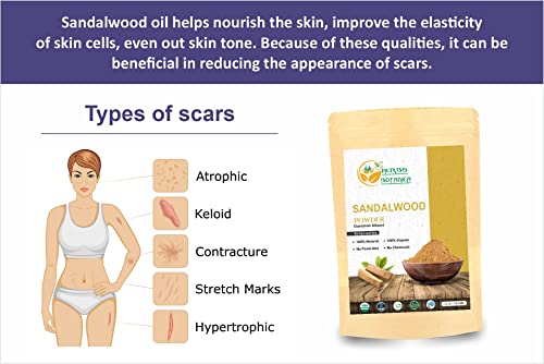 Herbs Botanica Chandan (Sandalwood) Powder Organic 100gm / 3.52 oz For Skin, Face Pack, Face Mask, Worship Tilak, Auspicious Occasions 100% Natur