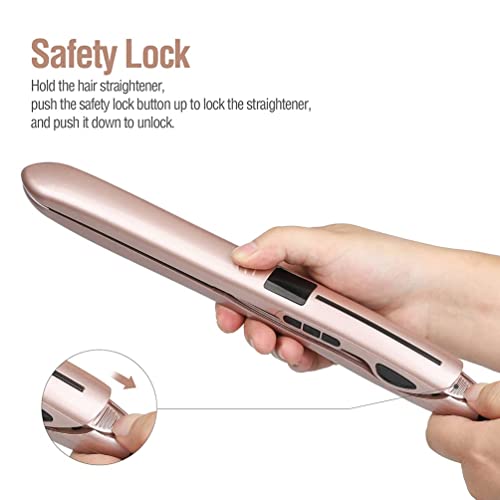 Culwad Hair Straighteners, 2 in 1 Ceramic Flat Iron and Curling Iron with LCD Display, Straightners & Curls with Adjustable Temperature (140-230