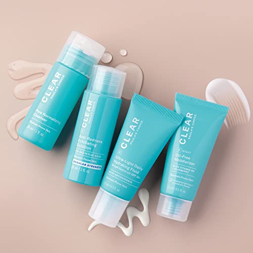 Paula's Choice CLEAR Skin Essentials Trial Kit - 3-Step Skincare Routine - Cleanse, Exfoliate & Hydrate - Fights Blackheads, Breakouts & Enlarged