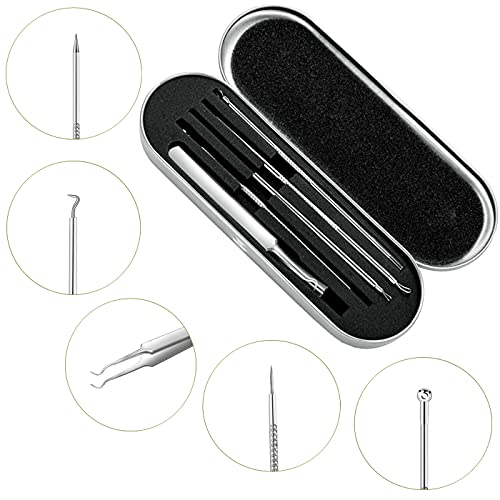 Smukdoo Blackhead Remover Tool Set, 5 PCS Curved Tweezer Blackhead Removal Tools, Pimple Spot Popper Removal Tool