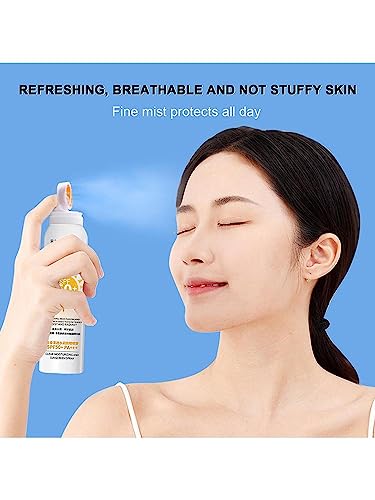Face Sunscreen Spray, Transparent Spray SPF 50, Ultra Light Sunblock Mist For Face And Body, Block UVB and UVA, Daily Sun Protection For Sensitiv