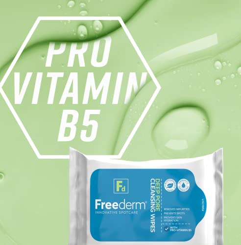 Freederm Fragrance Free Deep Pore Face Cleansing Wipes for Spot Prone Skin, Fights Spot Causing Bacteria, Biodegradable, 25-count