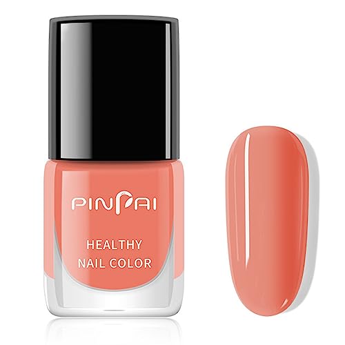 Quick Dry Nail Polish - High Gloss Nail Varnish Polish Quick Dry In 60s, No Baking Long Lasting Nail Varnish Gel, Grapefruit Color Nail Art Polis