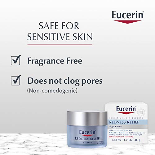 Eucerin Sensitive Skin Redness Relief Soothing Night Creme 1.7 Ounce