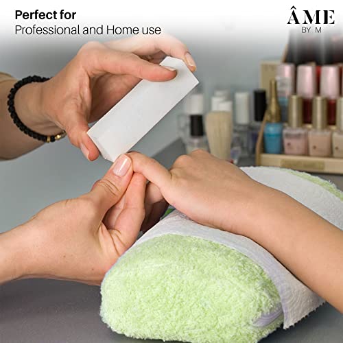ÂME BY M 10pcs White Professional Nail Buffer Blocks 4-Sided Nail File Sanding Blocks Manicure Pedicure Tools Smoothing Shaping and Buffing for N