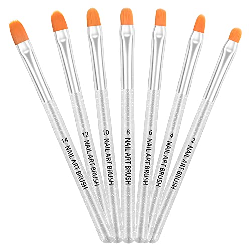 AvoDovA 7PCS Nail Art Brush Set, Nail Tips Acrylic UV Gel False Nails Painting Pen DIY Nails Design, Nail Art Tips Builder Brush, UV Gel Acrylic