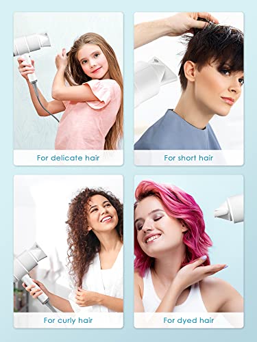 Cozeemax Hair Dryer, 1600W Fast Dry Negative Ions Hair Blow Temperature Hairdryer with Diffuser Hairdryer with 2 Speeds, 2 Heating, and Cool Butt