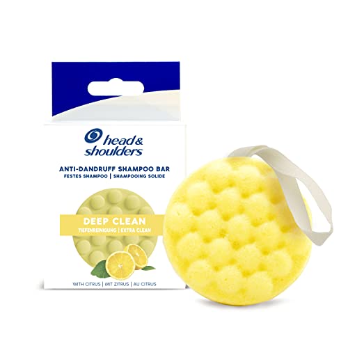 Head and Shoulders Deep Clean Anti-Dandruff Vegan Shampoo Bar with Citrus, Solid Travel Toiletries for All Hair Types & Dry Scalp (70G) Rich Lath