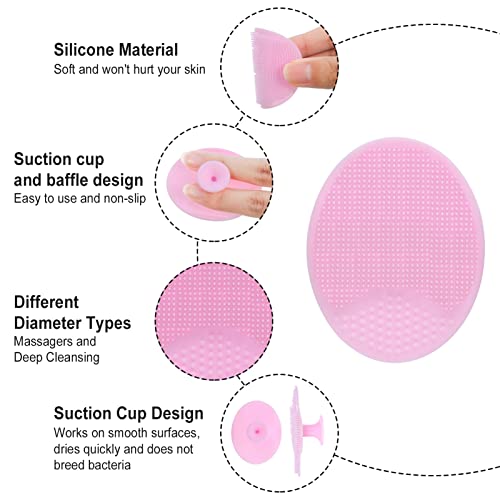 Pinenuts 4 Pack Spa Headband, Makeup Headbands Bowknot Hair Bands with Silicone Facial Cleansing Brush & Face Brush, Coral Fleece Head Wraps for