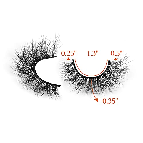 JIMIRE False Lashes Natural Cat Eye Faux Mink Lashes Pack 12MM Short Small Fake Eyelashes 10 Pairs