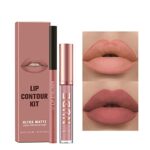 Lip Liner and Lipstick Set - Nude Lipstick - Non-Sticky Long Lasting Waterproof Lip Stain - Highly Pigment Lip Stick and Lipliner Pencil - Lip Ma