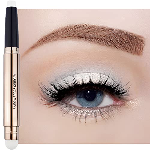 Glitter Eyeshadow Metallic Eye Shadow Stick,Pearl Shimmer Dual-Ended Eyeshadow Eye Brightener Highlighting Pen,High Pigmented,Cruelty Free,Smooth