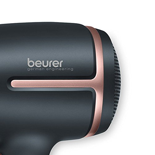 Beurer Style Pro HC25 Travel Hair Dryer,Lightweight Portable Hairdryer,Dual Voltage 110-120/220-240 V (1200/1600 Watts)For Worldwide Use,Ion Func