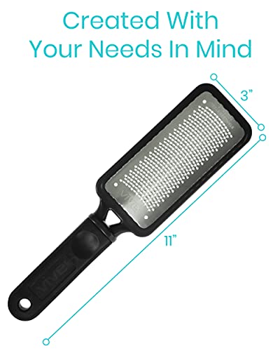 Vive Foot File - Callus Remover Pedicure Tool for Men & Women Foot Care - Dead Skin Scrub Shaver & Rough Patch Eliminator Remover for Dry & Wet T