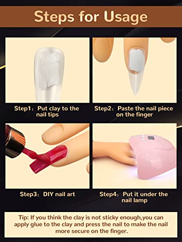 Deciniee Practice Hand for Acrylic Nails, 240 Pcs Nail Tips Flexible Nail Practice Hand, Silicone Nail Hand Practice Model, Fake Hand with Stand