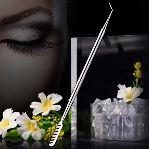FVION Lash Lift Tool - 2 in 1 Eyelash Separator Tool Comb, Professional and Beauty Eyelash Lift Tool, Metal Lash Lifting Tool, Lash Extension and