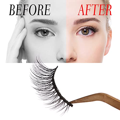 Aupalada False Eyelashes Natural Look Wispy Cat Eye Lashes 3D Fluffy Half Fake Lashes Pack, 3/4 False lashes, quarter lashes, half eyelashes, Cor