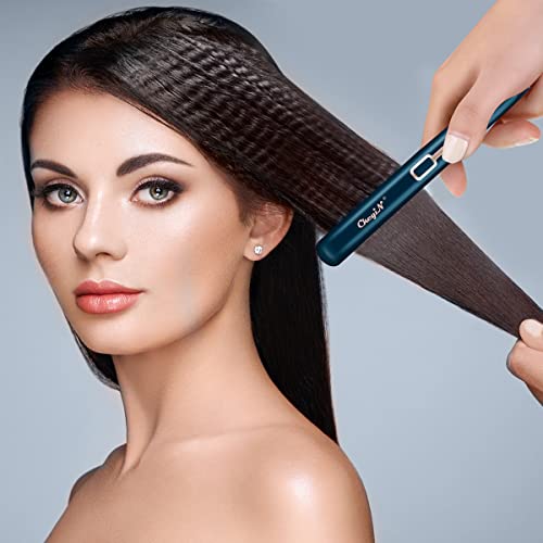 CkeyiN Hair Crimping Iron, Mini Crimper Iron for Fluffy Hairstyle, Corn, Perm, Waves, Curls, Anti Static Crimping Hair Iron Adjust Temperature fo