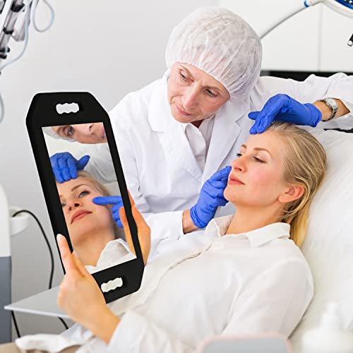 Kurtzy Lightweight Handheld Hairdressing Mirror - Black Foam Handle Mirror for Barbers, Salons and Beauticians - Double Handle Mirror - Viewing M