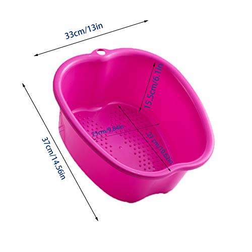 Large Foot Bath Spa Bowl Plastic Pedicure Bowl Massage Foot Tub,for Pedicure, Detox and Massage, Perfect to Soak Your Feet, Toe Nails and Ankles,