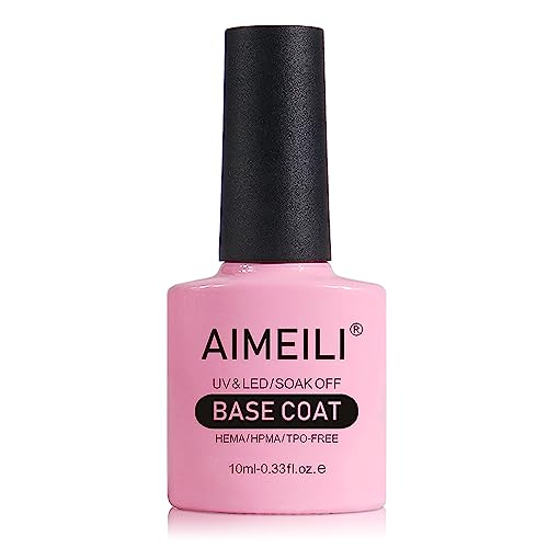 AIMEILI Base Coat Gel Nail Polish Soak Off UV LED Gel Nail Varnish 10ml