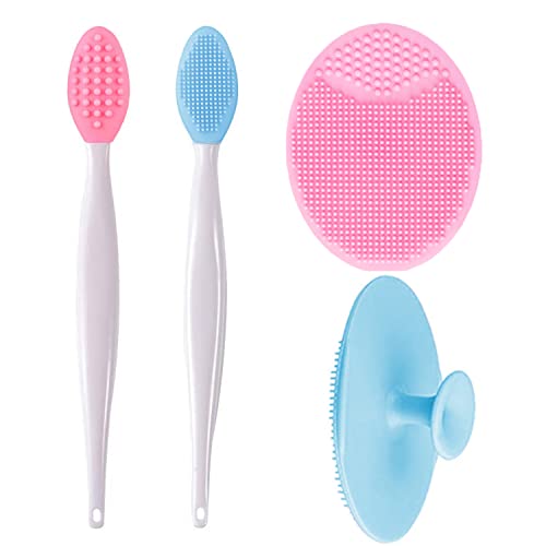 HieerBus Facial Cleansing Brush,Soft Silicone Face Scrubber,Facial Exfoliation Scrub for Massage Pore Cleansing Blackhead Removing Deep Scrubbing