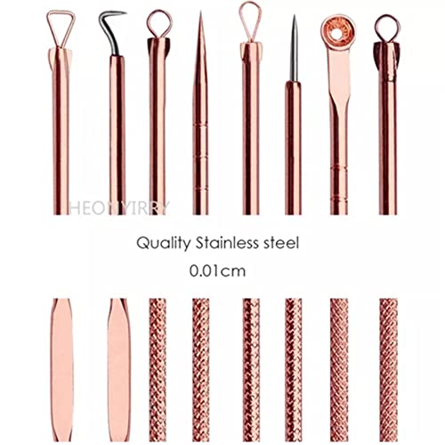 Blackhead Remover Tool, 4Pcs Comedone Extractor Tool Acne Removal Kit Pimple Popper Tool Kit Acne Needles Double Side Spot Squeezer Tool for Pimp